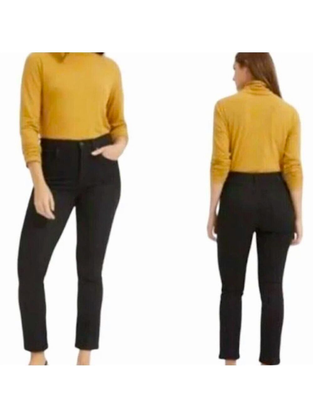 Everlane High Rise Slim Straight Black Jeans, Size 26
